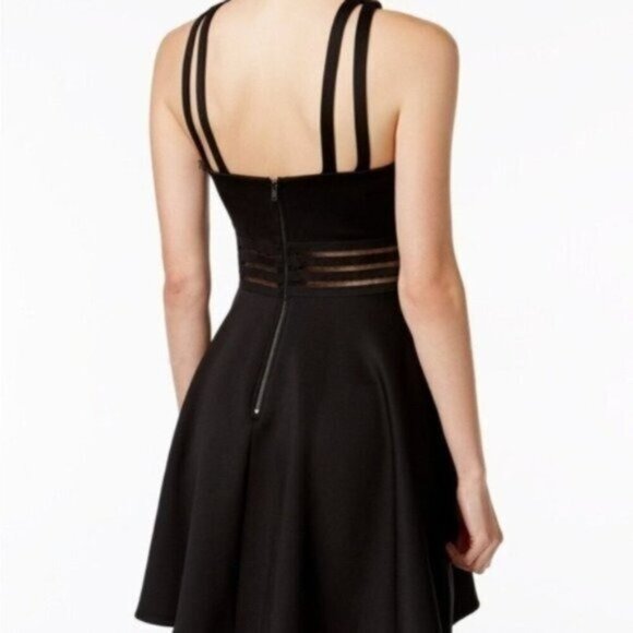 NWT City Studio Illusion-Waist Fit/Flare Dress - Navy - Picture 2 of 4